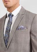 Tarocash Fitch Skinny Check Suit Jacket Natural 46