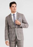 Tarocash Fitch Skinny Check Suit Jacket Natural 46