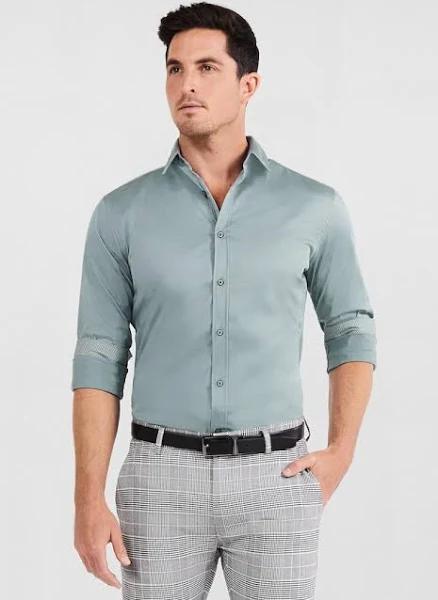 Tarocash Gallagher Slim Stretch Shirt Mid Blue 4XL
