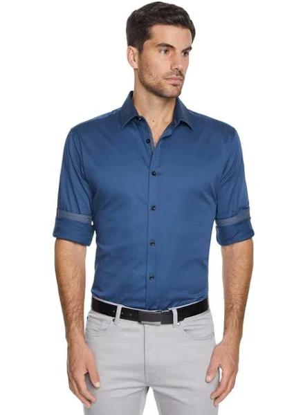 Tarocash Gallagher Slim Stretch Shirt Petrol S