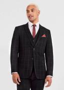 Tarocash Griffin Slim Check Suit Jacket Black 34
