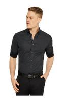 Tarocash Jones Slim Stretch Print Shirt Black 5 XL
