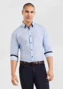Tarocash Kelman Geo Print Shirt Light Blue XS