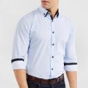 Tarocash Kelman Geo Print Shirt Light Blue XXL