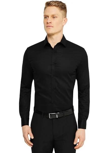 Tarocash Linton Stretch Non Iron Shirt Black XXXL