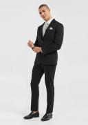 Tarocash Mod Slim Linen Suit Jacket Black 50
