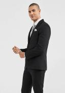 Tarocash Mod Slim Linen Suit Jacket Black 50