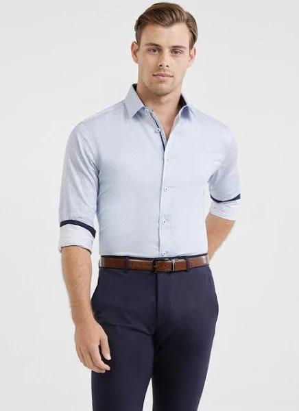 Tarocash Newlin Slim Geo Shirt Light Blue XXL