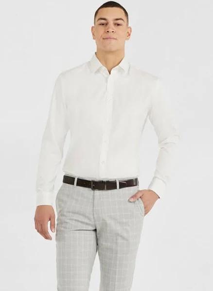 Tarocash Portland Slim Str Non Iron Shirt Ivory XL