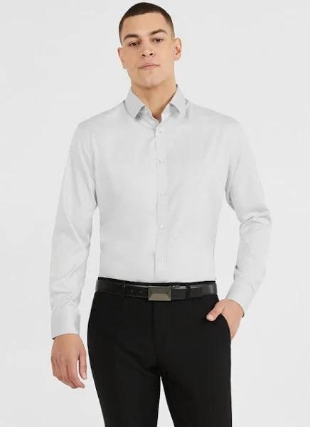 Tarocash Portland Slim Str Non Iron Shirt Silver XXL