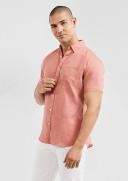 Tarocash Robbie Pure Linen Shirt Coral L