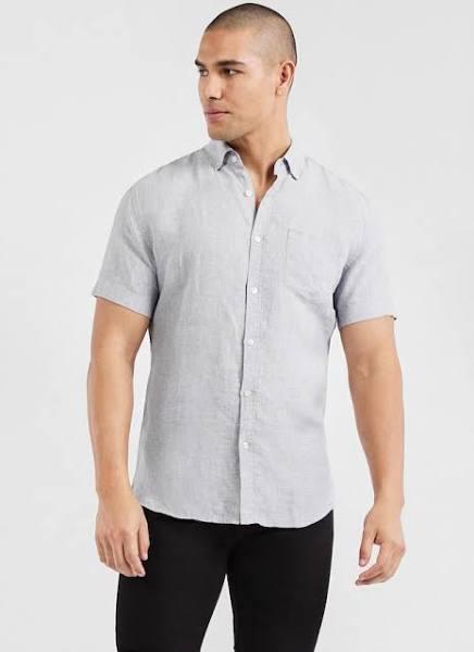 Tarocash Robbie Pure Linen Shirt Light Grey 5XL
