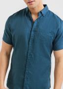 Tarocash Robbie Pure Linen Shirt Mid Blue S