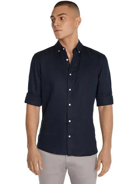 Tarocash Robbie Pure Linen Shirt Midnight XXL