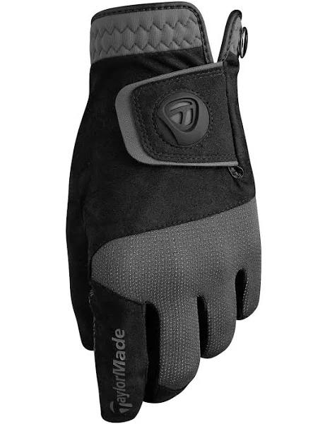 TaylorMade Rain Control Golf Gloves (Black/Gray), Medium