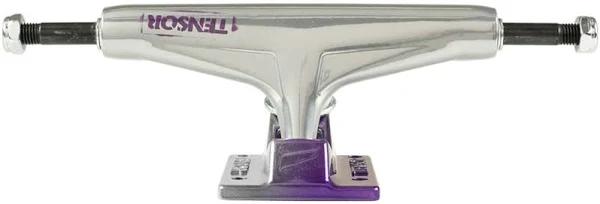 Tensor Skateboard Trucks 5.25 Aluminum Stencil Mirror Raw Purple Fade Set of 2 Trucks