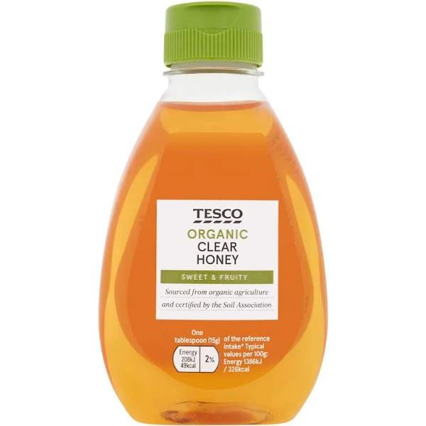 Tesco Organic Squeezy Clear Honey 340g