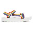 Teva Midform Universal Rainbow Womens White Sandals UK 4