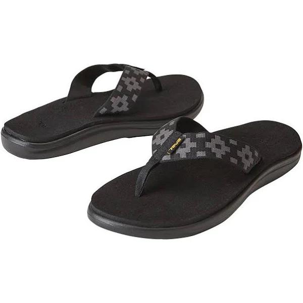Teva Women's Voya Flip Sandals in Mahani Black, Size 5