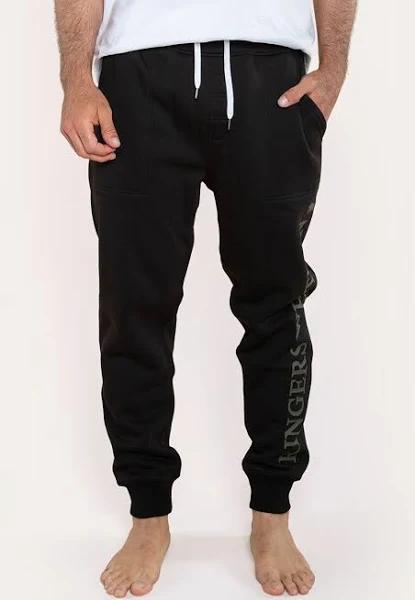 Texas Black With Military Green Print Mens Track Pants: XL