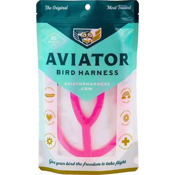 The Aviator Bird Harness | The Parrot University | Get Flocked Bird Supplies X-Small / Pink