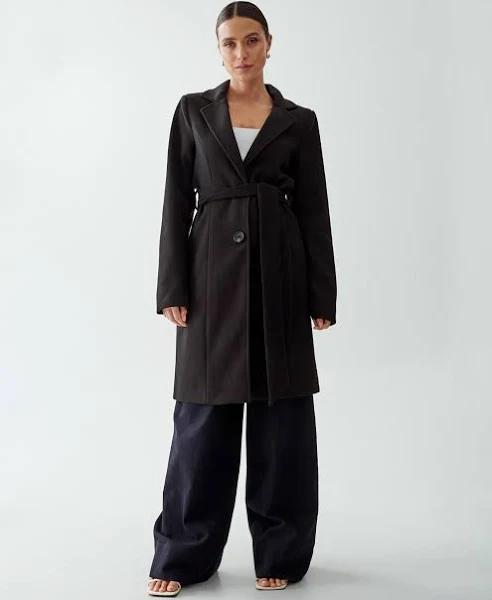The Fated - Women's Black Coats - Evie Coat - Size 16 at The Iconic