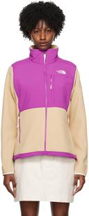 The North Face Beige & Purple Denali Jacket