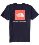 The North Face Box NSE SS Tee (Men's) Aviator Navy/Horizon Red M