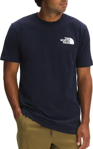 The North Face Box NSE SS Tee (Men's) Aviator Navy/Horizon Red M