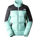 The North Face Diablo Down Hooded Jacket Green Turquoise Black Women - L