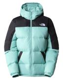 The North Face Diablo Down Hooded Jacket Green Turquoise Black Women - L