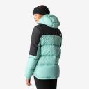 The North Face Diablo Down Hooded Jacket Green Turquoise Black Women - L
