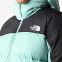 The North Face Diablo Down Hooded Jacket Green Turquoise Black Women - L