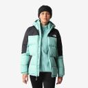 The North Face Diablo Down Hooded Jacket Green Turquoise Black Women - L