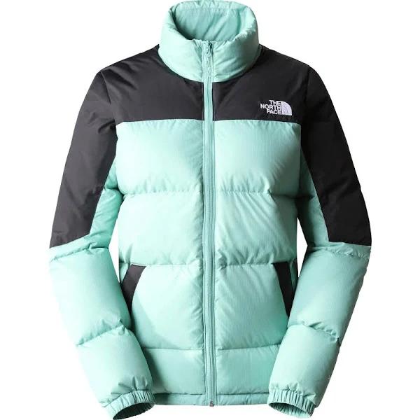 The North Face Diablo Down Hooded Jacket Green Turquoise Black Women - L