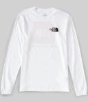 The North Face Long-Sleeve Box NSE Mens Tee - TNF White/TNF Red - XXL