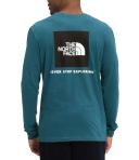 The North Face Long-Sleeve Box NSE Mens Tee - TNF White/TNF Red - XXL