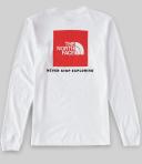 The North Face Long-Sleeve Box NSE Mens Tee - TNF White/TNF Red - XXL