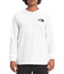 The North Face Long-Sleeve Box NSE Mens Tee - TNF White/TNF Red - XXL