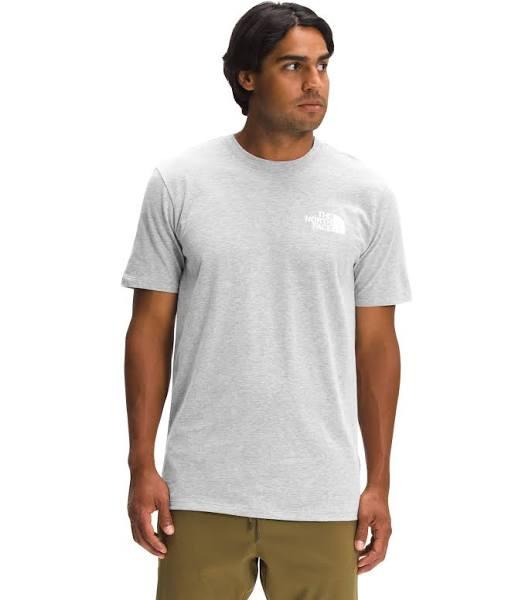The North Face Men's Short-Sleeve Box NSE Tee, Light Grey Heather Military Olive / S