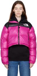 The North Face Pink Nuptse Short Down Jacket