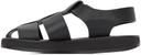 The Row Black Leather Fisherman Sandals