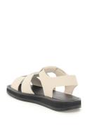 The Row off-white Leather Fisherman Flat Sandals