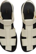 The Row off-white Leather Fisherman Flat Sandals
