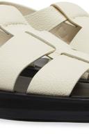 The Row off-white Leather Fisherman Flat Sandals