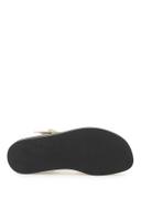 The Row off-white Leather Fisherman Flat Sandals