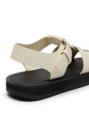 The Row off-white Leather Fisherman Flat Sandals