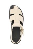 The Row off-white Leather Fisherman Flat Sandals