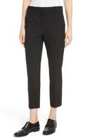 Theory Treeca 2 Cropped Wool-Blend Slim-leg Pants - Women - Black Pants - XXXS