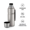 Thermos Stainless King Vacuum-Insulated Beverage Bottle, 40 Ounce, Matte Steel